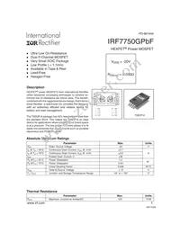 IRF7750GTRPBF Datasheet Cover