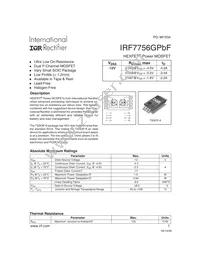 IRF7756GTRPBF Datasheet Cover