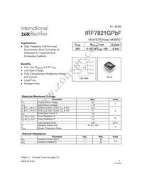 IRF7821GTRPBF Datasheet Cover