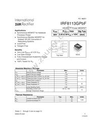 IRF8113GPBF Datasheet Cover