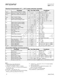 IRF9204PBF Datasheet Page 2