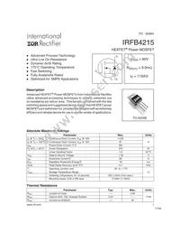 IRFB4215 Datasheet Cover