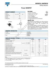 IRFBF20 Datasheet Cover