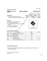 IRFBL3703 Datasheet Cover