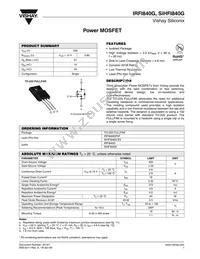 IRFI840G Datasheet Cover