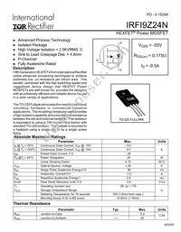 IRFI9Z24N Datasheet Cover