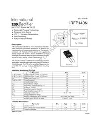 IRFP140N Datasheet Cover
