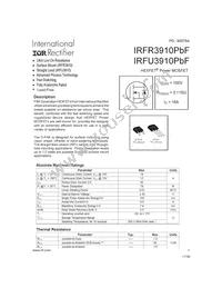 IRFR3910CPBF Datasheet Cover