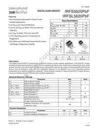 IRFS5620PBF Datasheet Cover