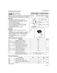 IRG4BC10SDPBF Datasheet Cover