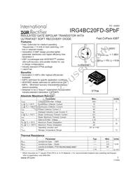 IRG4BC20FD-SPBF Datasheet Cover