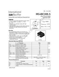 IRG4BC30K-STRLP Datasheet Cover