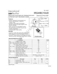 IRG4IBC10UD Datasheet Cover