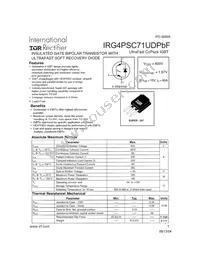 IRG4PSC71UDPBF Datasheet Cover