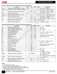 IRG7PSH54K10DPBF Datasheet Page 2