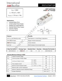 IRG7U75HF12A Datasheet Cover