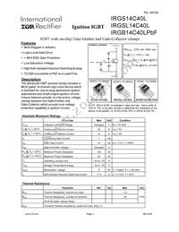 IRGB14C40LPBF Datasheet Cover