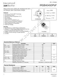 IRGB4045DPBF Datasheet Cover