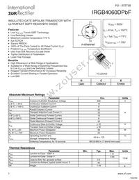 IRGB4060DPBF Datasheet Cover