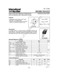 IRGBC30UD2 Datasheet Cover