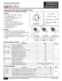 IRGP4062D-EPBF Datasheet Cover