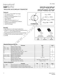 IRGP4063-EPBF Datasheet Cover