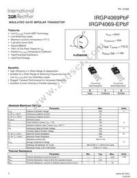IRGP4069-EPBF Datasheet Cover