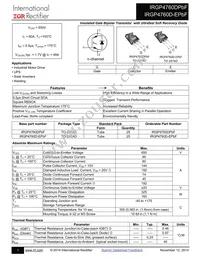 IRGP4760DPBF Datasheet Cover