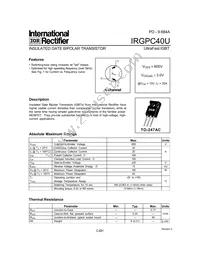 IRGPC40U Datasheet Cover