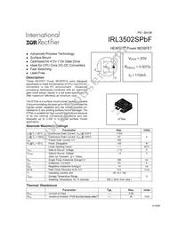 IRL3502STRLPBF Datasheet Cover