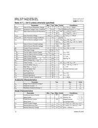 IRL3714ZSTRL Datasheet Page 2