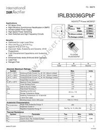 IRLB3036GPBF Datasheet Cover