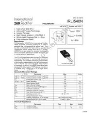 IRLI540N Datasheet Cover