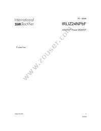 IRLIZ24NPBF Datasheet Cover