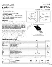 IRLIZ34N Datasheet Cover