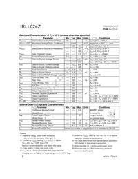 IRLL024Z Datasheet Page 2