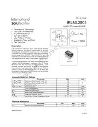 IRLML2803TR Datasheet Cover