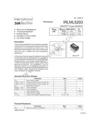 IRLML5203 Datasheet Cover