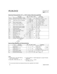 IRLML6402TR Datasheet Page 2