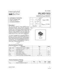 IRLMS1503TR Datasheet Cover