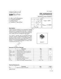IRLMS6802TR Datasheet Cover