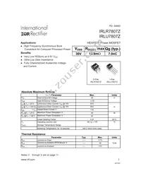 IRLR7807ZTR Datasheet Cover