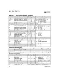 IRLR7833TRR Datasheet Page 2