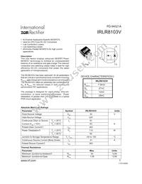 IRLR8103VTRR Datasheet Cover