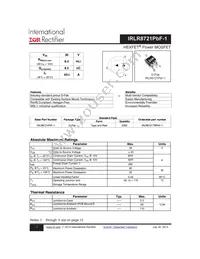 IRLR8721TRPBF-1 Datasheet Cover