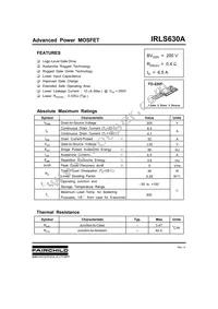 IRLS630A Datasheet Cover