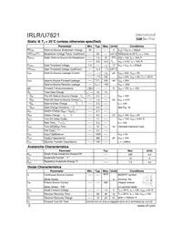 IRLU7821 Datasheet Page 2