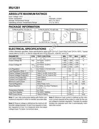 IRU1261CT Datasheet Page 2