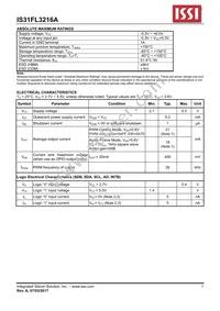 IS31FL3216A-QFLS2-TR Datasheet Page 5