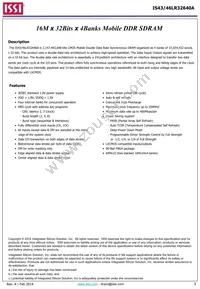 IS43LR32640A-5BL Datasheet Cover